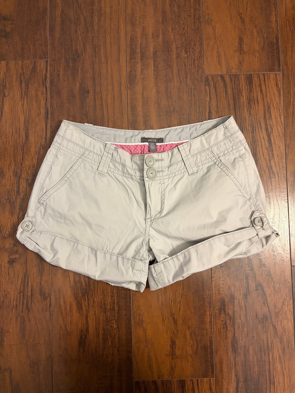 Jacob Light Gray High-Waist Cuffed Shorts